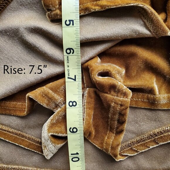 Micro Mini Skirt Skort Velvet Y2K Schoolgirl Grunge Retro Velvet Caramel 90s XS - Picture 11 of 14